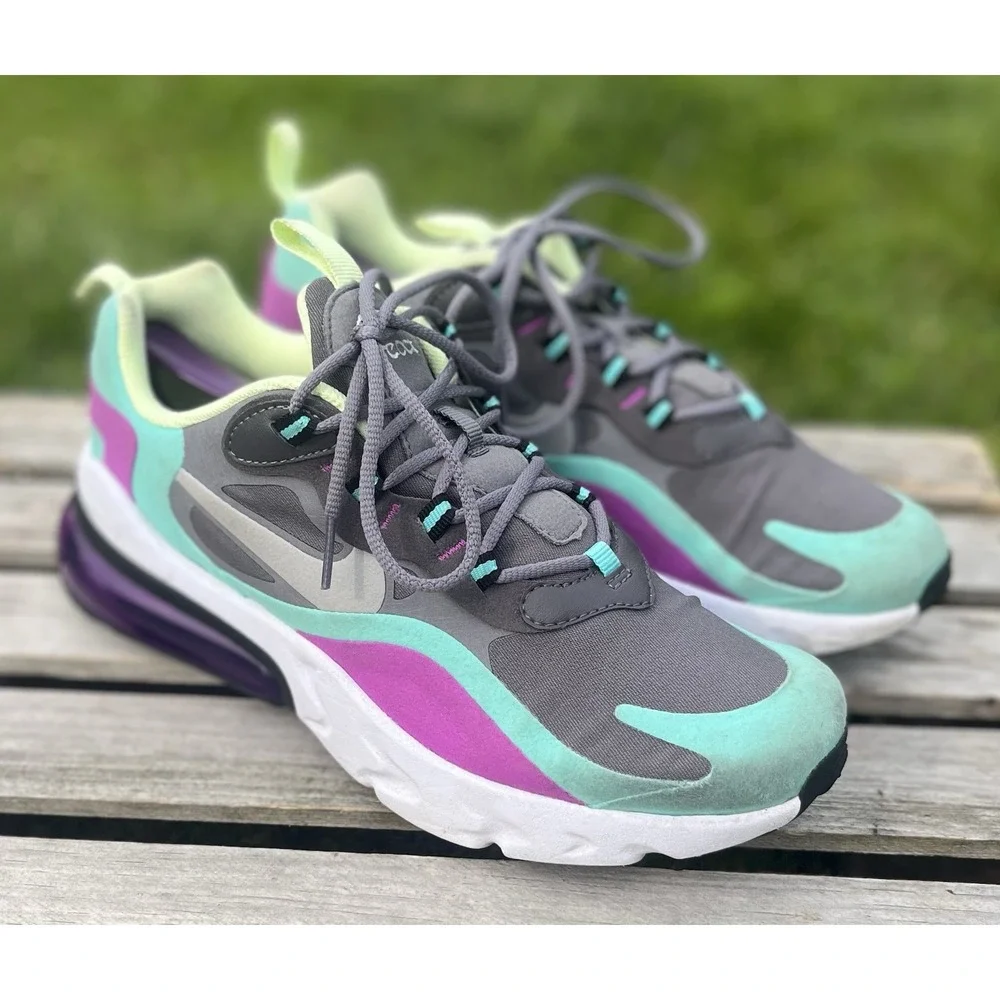 NIKE Air Max 270 React GS Size US 6.5Y BQ0103 007 Purple‎ Green
